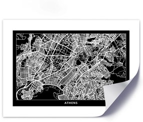 Gario Plagát Plán mesta Atény Farba rámu: Bez rámu, Veľkosť: 45 x 30 cm