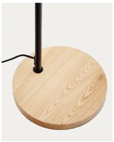 Čierna/v prírodnej farbe stojacia lampa s kovovým tienidlom (výška 150 cm) Catlar – Kave Home