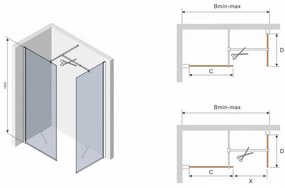 Sprchovací kút maxmax WALK-IN 90x90 cm
