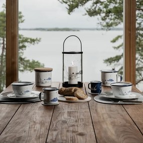 Kastról Moomins Sailors 1,3l, smalt / bielo-modrý