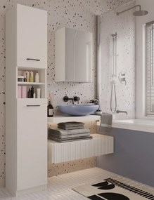 Závesná kúpeľňová skrinka so zrkadlom POLA 1DL kašmírová