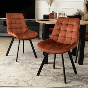 PROXIMA.store - Čalúnená jedálenska stolička RICK FARBA: oranžová, MATERIÁL: zamat