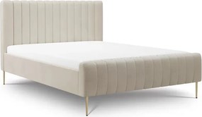 Čalúnená posteľ Livani 160x200 - béžový šenil Perfect Harmony 07 / zlaté nohy