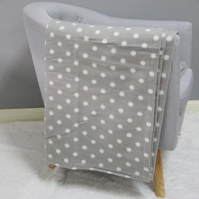 Fleecová deka biela bodka 130x170