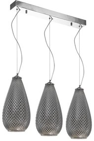 Luster na lanku PETRA 3xE27/60W/230V šedá