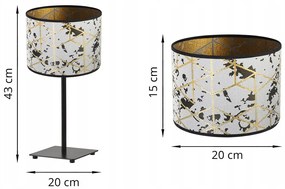 Stolná lampa Werona 5, 1x sivé textilné tienidlo so vzorom, (výber zo 4 farieb konštrukcie), g