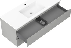 Mexen Orio, kúpeľňová skrinka 120 cm s umývadlom Otis, 2 zásuvky, šedá matná/biela matná, 91A10-12047-2-BFF62-W18M01