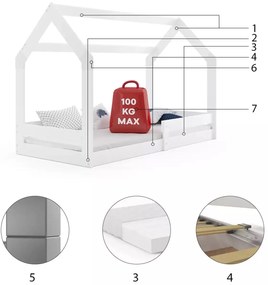 Domčeková posteľ DOMČEK 1 160x80 biela