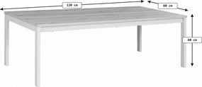 Konferenčný stolík FROST 120x60 cm krémový, dekor dub alpský
