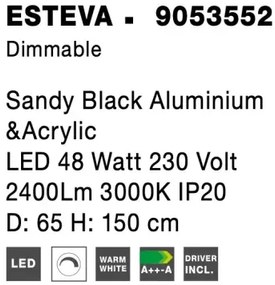 LED luster Esteva 65 čierne