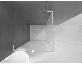 Mexen Velar L Duo, sprchový kút s posuvnými dverami 90 x 90 cm, 8mm sklo námraza, biela matná, 871-090-090-02-33-20