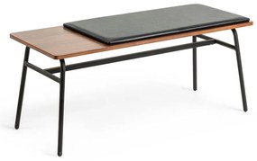 Čierna/hnedá lavica z imitácie kože Carabel – Kave Home