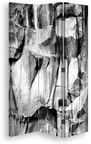 Ozdobný paraván, Extravagantní šedá - 110x170 cm, trojdielny, korkový paraván