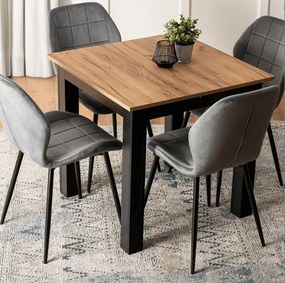 Rozkladací stôl DEMIAN 80–200 cm Dub Craft / Čierna