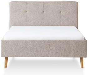 Sivá/hnedá čalúnená dvojlôžková posteľ bez roštu 140x200 cm Smart – Meise Möbel