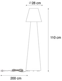 Dizajnová vonkajšia stojaca lampa biela IP44 - Katrijn