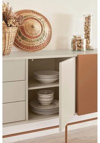 Nízka komoda s posuvnými dverami v béžovo-tehlovej farbe 180x91 cm Nube – Teulat