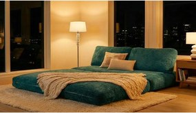 Zelenomodrá rozkladacia pohovka z textílie buklé 150 cm Faster – Mauro Ferretti