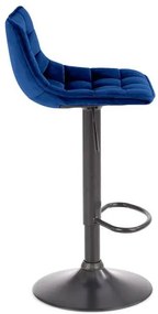 Barová stolička DREY - kov, látka, modrá