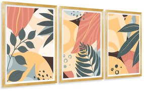 Gario Sada plagátov 4 ročné obdobia - 3 dielna Farba rámu: Rustikálna, Veľkosť: 135 x 63 cm
