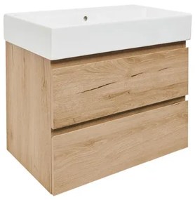 Kúpeľňová skrinka 2 zásuvky s umývadlom SAT B-Way 79x50x45 cm dub matný BWAY280OAKU2BI, 1 ks