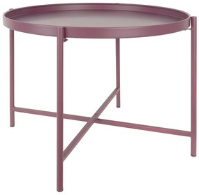 Ružovofialový kovový okrúhly konferenčný stolík ø 50 cm Meseta – Leitmotiv