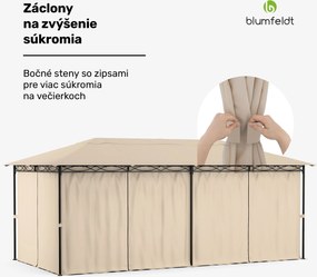 Blumfeldt Mondo 3x6 altánok s kovovým rámom a 4 bočnými stenami