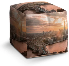 Sablio Taburet Cube Londýn City of London: 40x40x40 cm