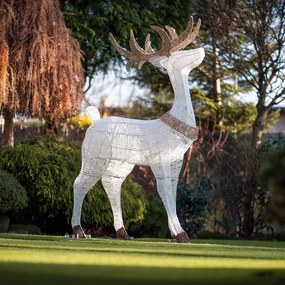 DECOLED LED světelný jelen, 150 cm, 161 teple bílých diod