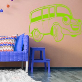 Veselá Stena Samolepka na stenu na stenu Detské zábavné autíčko Farba: černá