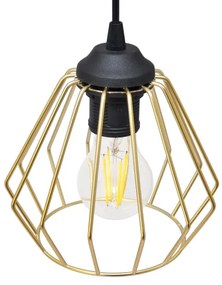 Luster na lanku AGAT 3xE27/15W/230V zlatá/čierna