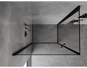 Mexen Mist-B Duo, 2-krídlový výklopný sprchový kút 100 x 90 cm, číre sklo-čierny rám, 8A2-100L-090P-70-70