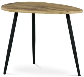 Autronic - Konferenční stůl, MDF deska, dekor divoký dub, černý kov - AF-3011 OAK