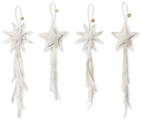 ferm LIVING Vianočná ozdoba z organickej bavlny Vela set 4 ks