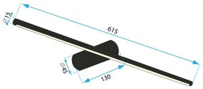 Toolight Toolight, LED nástenné svietidlo 60cm 9W 4000K APP1348, zlatá matná, OSW-02438