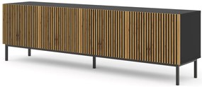 TV skrinka/stolík F 4D 200 Rowanna (čierna + dub artisan). Akcia -20%. Vlastná spoľahlivá doprava až k Vám domov. 1125068