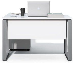 Rohový kancelársky stôl s kontajnerom Houseland Prime Home 01 120 cm biely