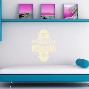 Veselá Stena Samolepka Skateboarding Farba: béžová, Veľkosť: 80 x 63 cm