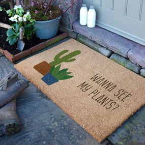 Rohožka z kokosového vlákna 40x60 cm Wanna See My Plants – Artsy Doormats