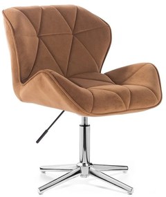 LuxuryForm DESIGN Stolička MILANO VELUR na striebornom  kríži - hnedá