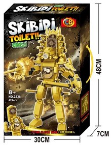 Stavebnica SKIBIDI TOILET XXL 492 dielikov - Titan Clock Man 2.0 28 cm
