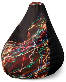 Sablio Sedací vak Pear Svetelný efekt - 70 x 95 x 15 cm