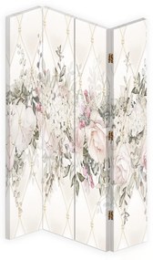 Gario Paraván Pastelové kvety Rozmery: 145 x 170 cm, Prevedenie: Otočný paraván 360°