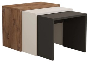 Set 3ks. konferenčných stolíkov Kibusa (antracit + dub + biela). Vlastná spoľahlivá doprava až k Vám domov. 1094326