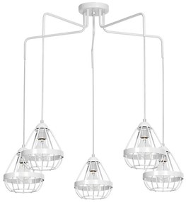 Luster RING 5xE27/60W/230V pavúk biely