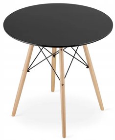 Jedálenský stôl TODI čierny 80 cm so štyrmi stoličkami MARK čierne / hnedé