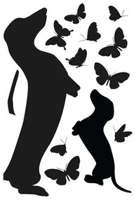 Samolepiaca dekorácia Crearreda psy a motýle 50x70 cm