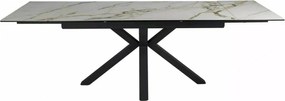 Rozkládací jídelní stůl Columbus Ceramic 160/240 cm bílý mramor/černý mat
