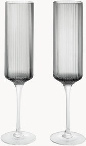 Ručne fúkané poháre na šampanské Ripple, 2 ks