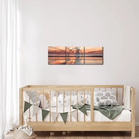Obraz slnečných lúčov nad Daytonskú pláži (s hodinami) (90x30 cm)